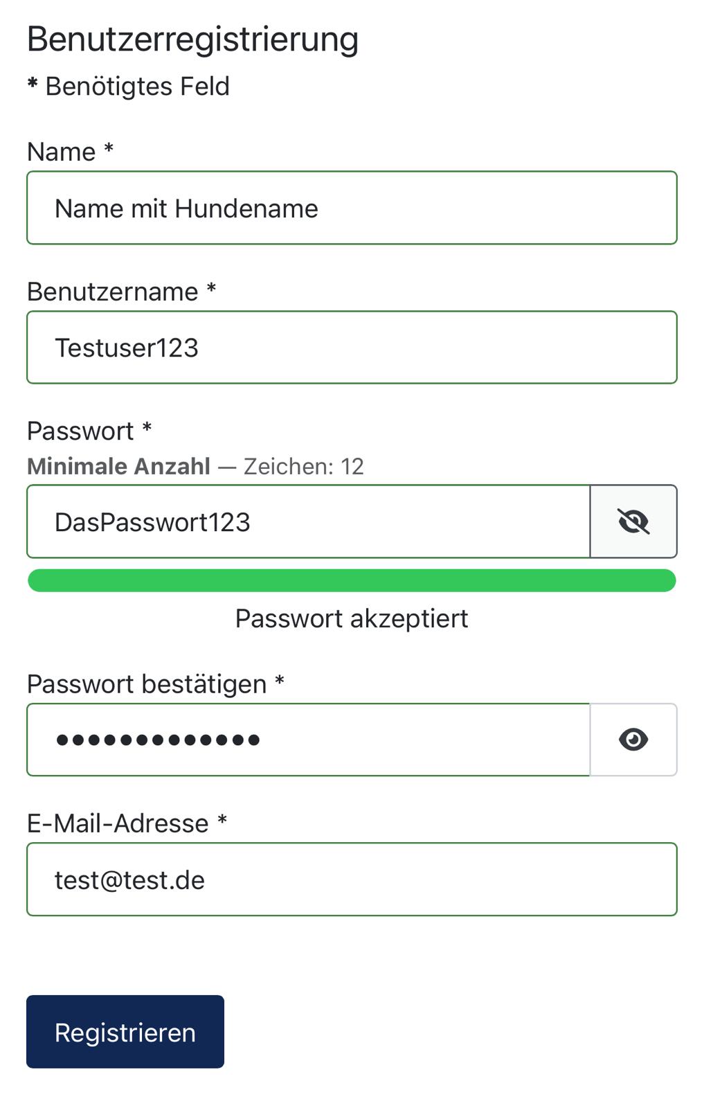 Registrierung